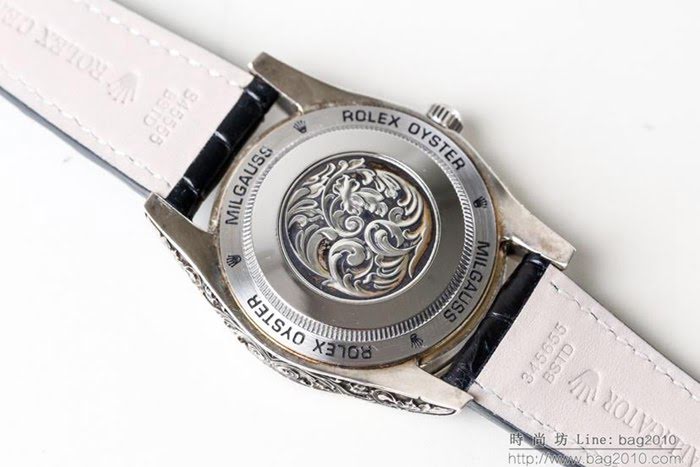 ROLEX勞力士 新品上市 N9最新力作 雕刻手工 純銀殼套 瑞士ETA2824自動上旋機芯 超強防水 鱷魚皮錶帶 高檔男士腕表  wssb4775
